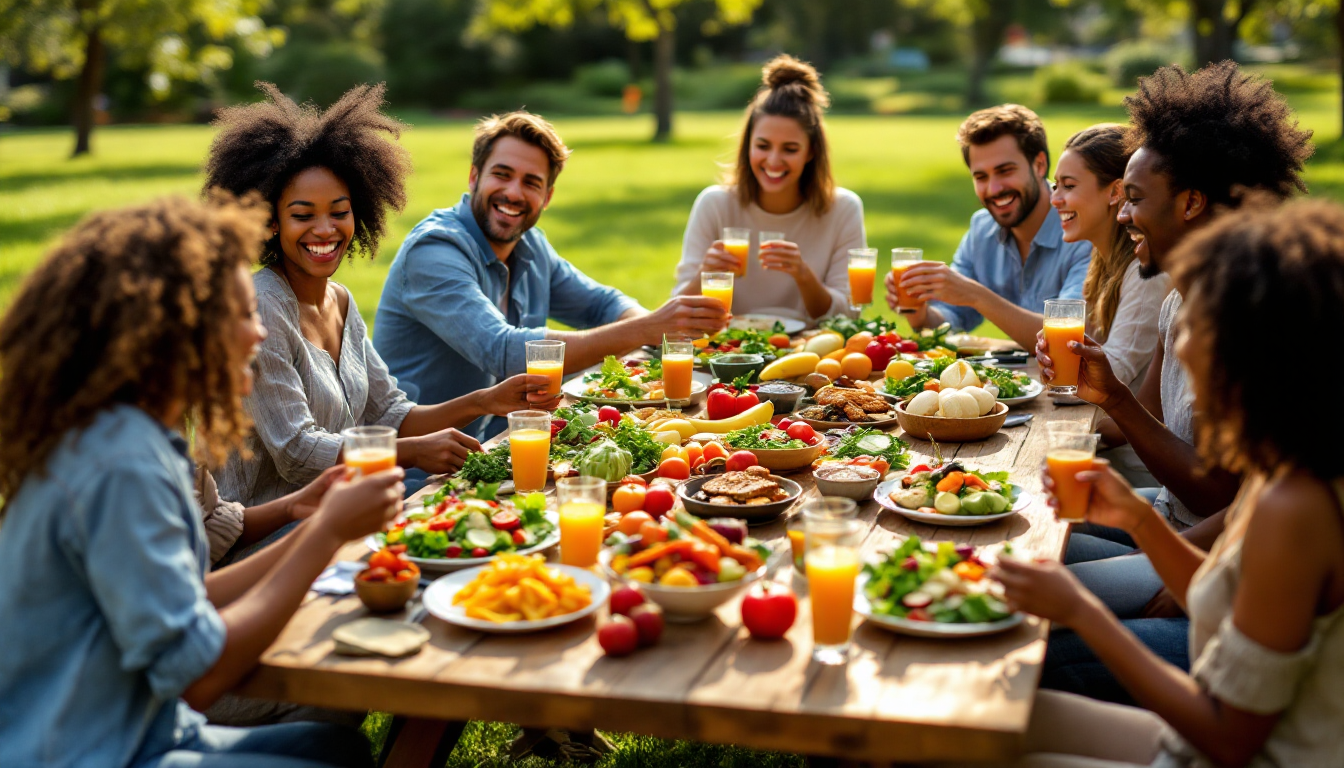 건강한 다이어트를 즐기는 사람들의 행복한 모습