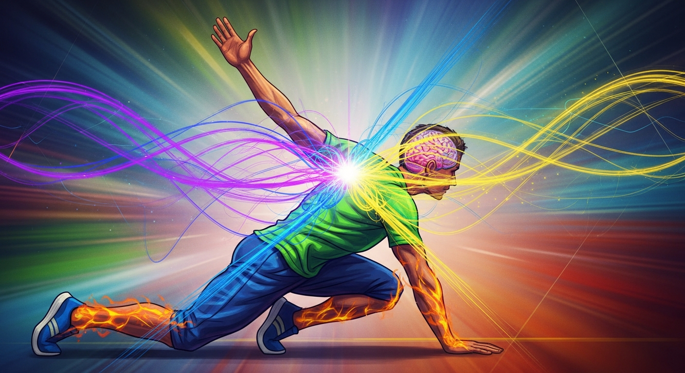 크로스 크롤 동작으로 좌뇌와 우뇌 연결을 활성화하는 장면