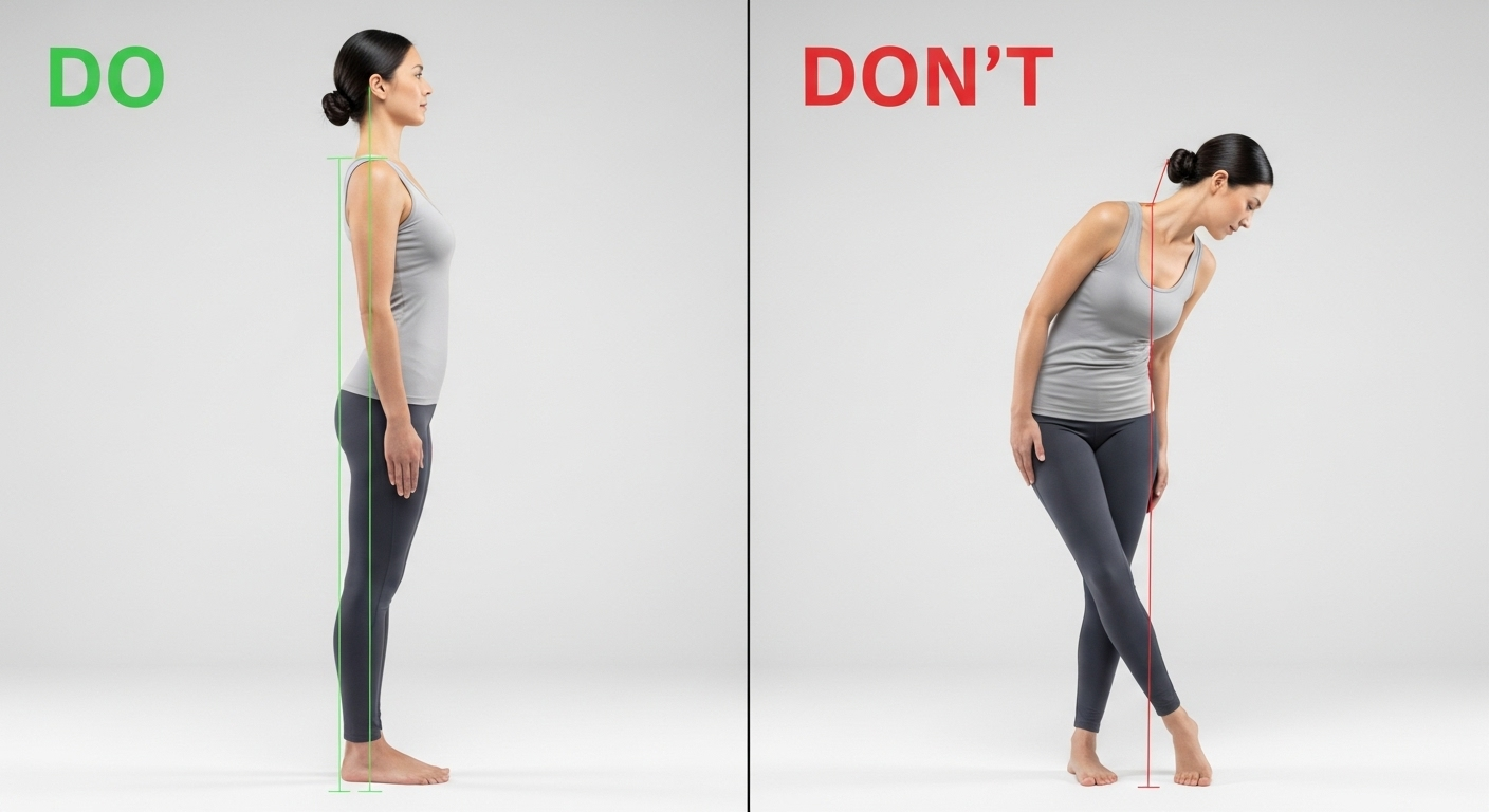 서기 자세의 올바른 방법과 나쁜 자세 비교