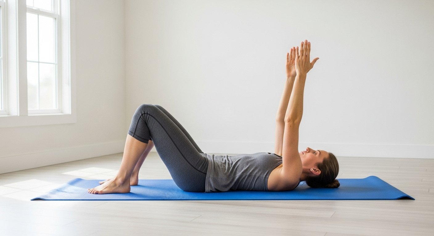 코어 근력 운동인 데드 버그 자세