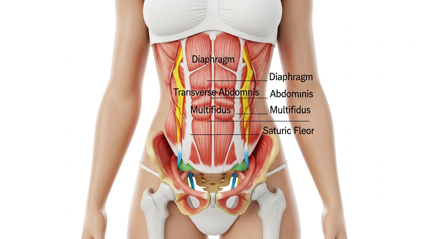 여성 몸 속 코어 근육의 해부학적 구조와 역할