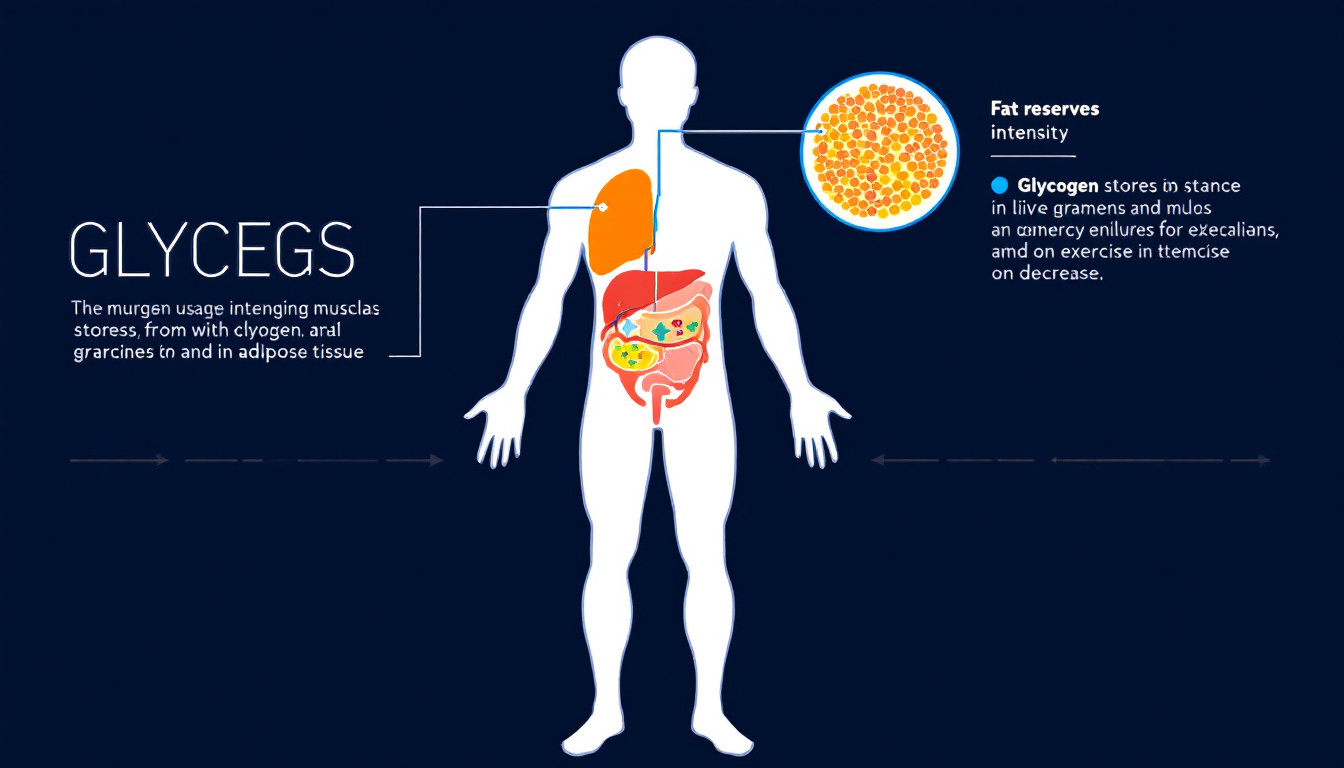 운동 시 우리 몸의 에너지원 사용 순서를 보여주는 인포그래픽