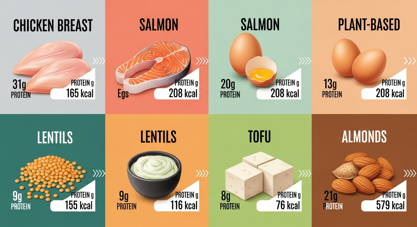 동물성 및 식물성 고단백 식품 리스트 인포그래픽