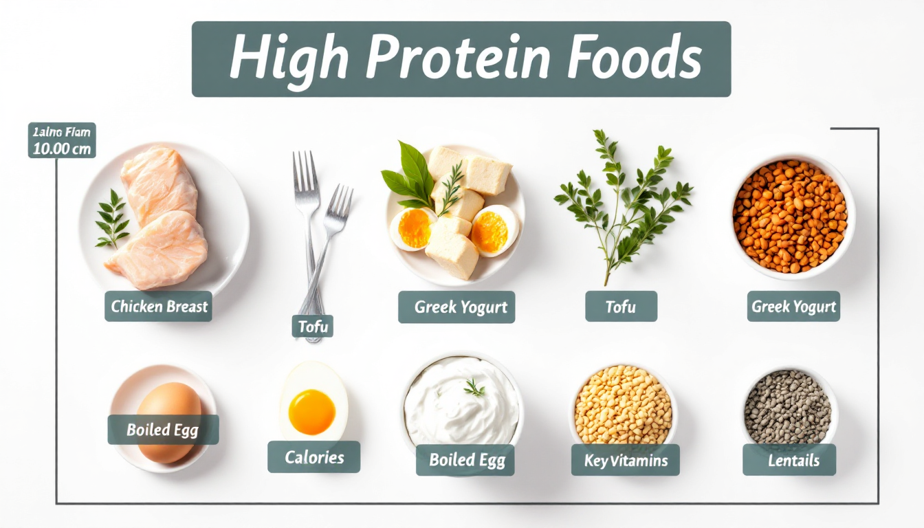 고단백 저칼로리 음식 비교 차트를 시각화한 이미지
