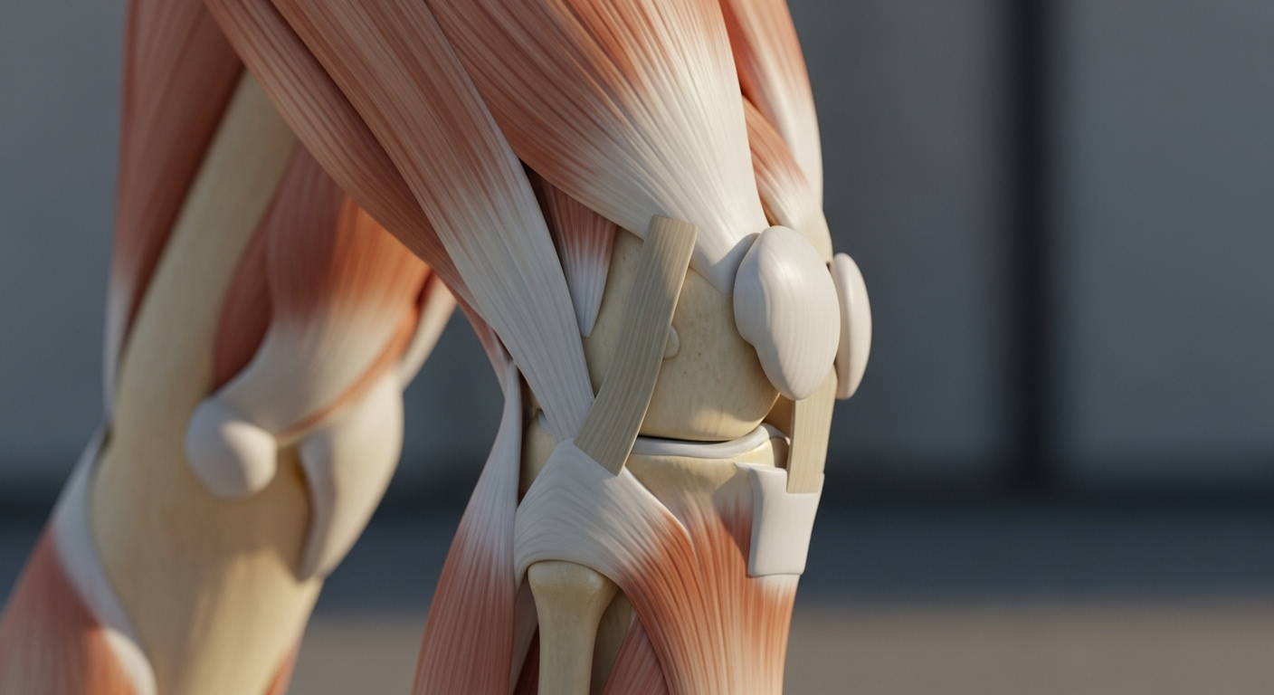 건강한 무릎 관절과 주변 근육의 모습